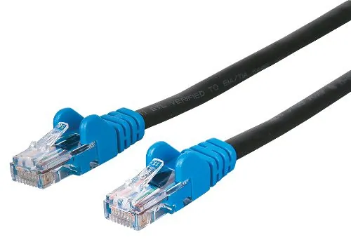 Manhattan 732642 7ft Rj45 Male To Male Ethernet Cable - Black With Blu