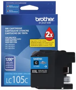 Original Brother LC105C Innobella  Super High Yield Cyan Ink Cartridge