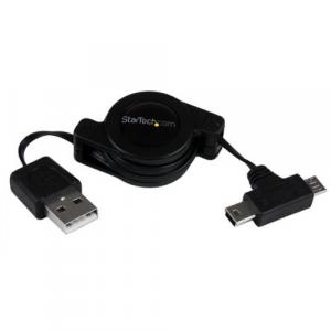 Startech USBRETAUBMB Cable  2.5feet Usb To Micro Usbmini Usb Combo Ret