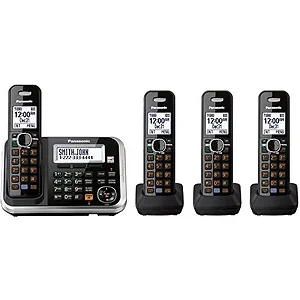 Panasonic KX-TG6844B Cordless Phone System with LCD Display
