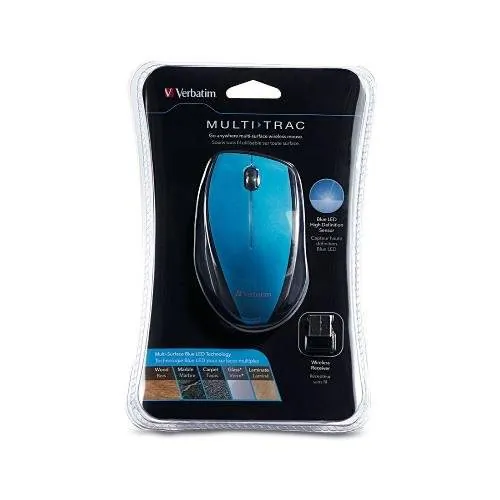 Verbatim 97993 Wireless Notebook Multi-trac Blue Led Mouse - Blue - Bl