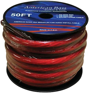 AB4655RD50FT | American Bass American Bass 1/0 AWG Red Wire