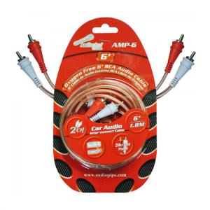 Nippon AMP6 Rca Cable 6' Audiopipe Ofc Clear Installer Series