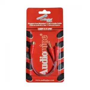 Nippon AMPYF2M Rca Splitter Audiopipe 1f-2m Clear Installer Series