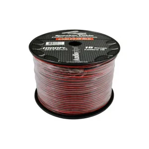 Nippon CABLE18BLACK Speaker Cable 18 Ga. 1000' Audiopipe; Red + Black