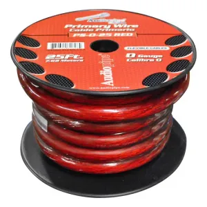 Nippon PS025RD Audiopipe 25ft 0gauge Primary Cable Red