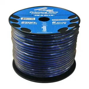 Nippon PS8BL Audiopipe Power Wire 8 Gauge Blue 250 Ft. Roll