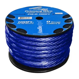 Nippon PW0100BL Power Wire 0ga. 100' Blue Audiopipe