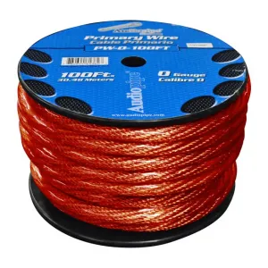 Nippon PW0100RD Power Wire 0ga. 100' Red Audiopipe