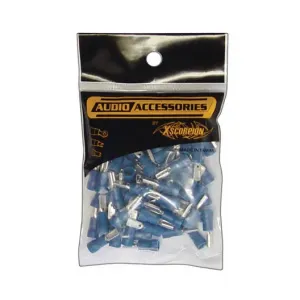 Xscorpion FD110B 14-16 Ga Blue Female Quick Disconnects - 100 Pack