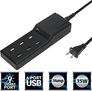AX-USB6 | Sabrent 6-Port Family Size USB Charger with Smart