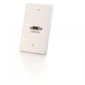 C2g 40542 Single Gang Hd15 Wall Plate - Brushed Aluminum