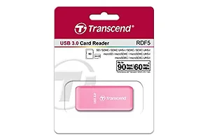 Transcend Compact USB 3.0 Dual-Slot Card Reader - Pink