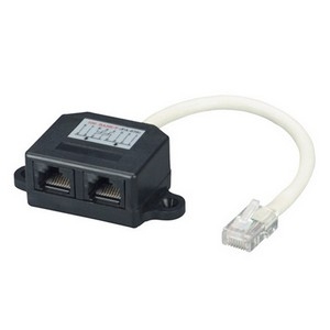 Black FAU962 Cat5e Cable Adapter Doubler 1 Rj45 Male2 Rj45 Female