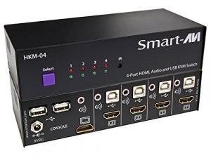 Smartavi HKM-04 Hdmiusbaudio 4x1 Kvm Switch. Includes: Hkm-04 And Ps5v