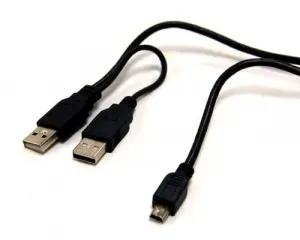 Bytecc USB2-HD201 Usb 2.0 Y Cable, A Male X 2 To Mini B Male X1, For 2