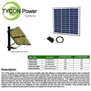 TPSK24-30W | Tycon Systems 30W 24V Solar Power Kit with