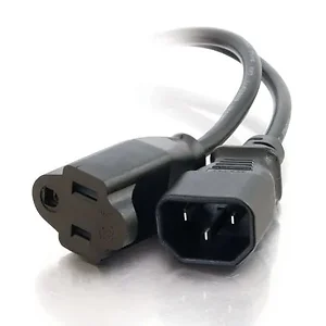03149 | C2g 15FT 18 AWG IEC320 C14 to NEMA 5-15R Power Cord