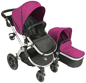 7514 | Babyroues BabyRues Avant Stroller - Pink with Silver