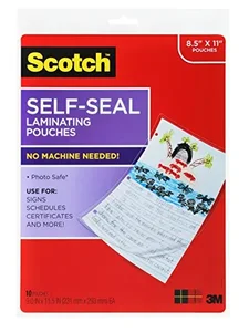 LS854-10G | 3m Self-Sealing Laminating Pouches for Letter