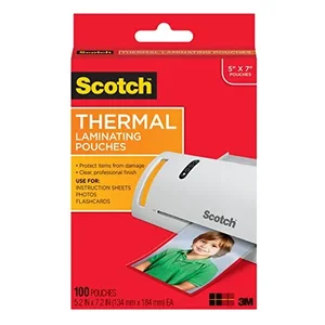 TP5903-100 | 3m Thermal Laminating Pouches 5x7 Inches, 100