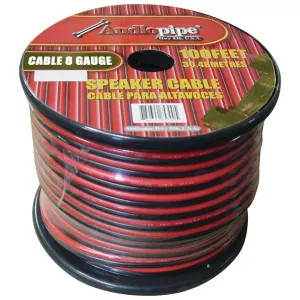 Audiopipe CABLE8100BLK 8 Gauge Speaker Wire 100' Redblack