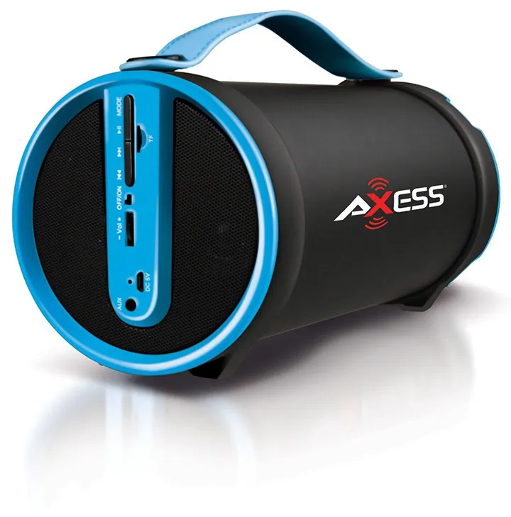 Axess SPBT1033-BL Portable Bluetooth 2.1 Hi-fi Cylinder Speaker Wsd Ca