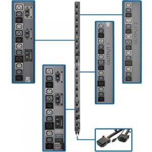 Tripp PDU3V602D354A 17.3kw 3-phase Vertical Pdu Strip, 208v Outlets (4