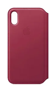 MQRX2ZM/A | Apple Leather Flip Cover for iPhone X - Berry