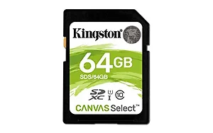 SDS/64GB | Kingston Canvas Select 64GB SD Card - 80MB/s