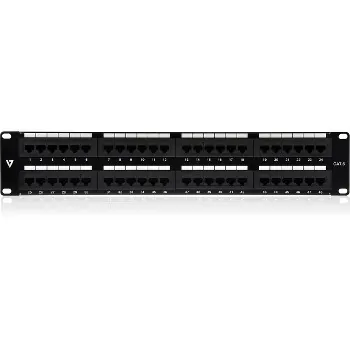 V7 NPP2U48-1N 48port Cat6 Patch Panel 2u