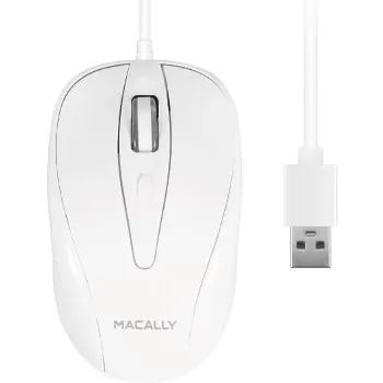 Macally TURBO Ergonomic 3-button Usb Wired Optical Mouse