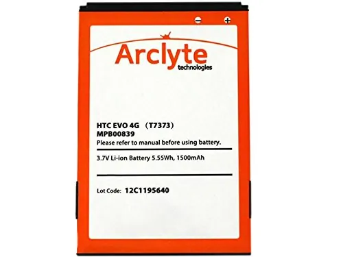 Arclyte MPB00839M Htc Battery For Cedar 100; Evo 4g; Fortress; Maple 1