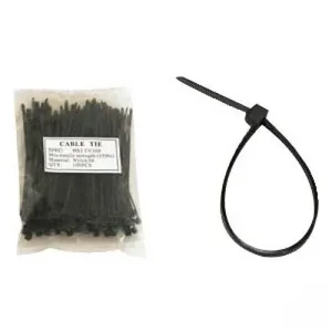 Unirise Black Nylon Cable Ties 12-Inch 100-Pack - 50 lbs