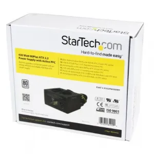 Startech ATX2PW430WH 430w Atx12v 80 Plus Active Pfc Power Supply