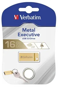 Verbatim 99104 16gb Metal Executive Usb 3.0 Flash Drive - Gold - 16 Gb