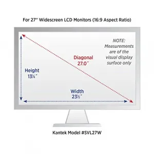 Kantek SVL27W Widescreen Privacy Filter Black - For 27 Widescreen Lcd 