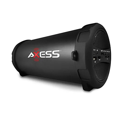 Axess SPBT1041BK Portable Thunder Sonic Bluetooth Cylinder Loud Speake