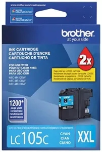 Original Brother LC105C Innobella  Super High Yield Cyan Ink Cartridge