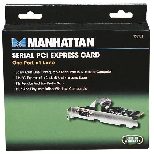 Manhattan 158152 Serial Pci Express Card .one Port, X1 Lane