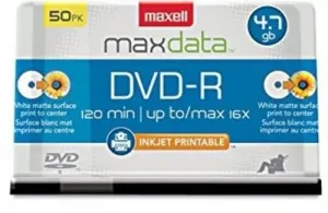 Maxell 638022 Dvd Recordable Media - Dvd-r - 16x - 4.70 Gb - 50 Pack S