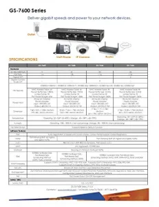 Comtrend GS-7608 8port Smart Lite Poe+ Switch    Gigabit Ethernet 130w