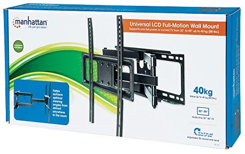 Manhattan 461344 Universal Lcd Full-motion Wall Mount, Holds One 32 To