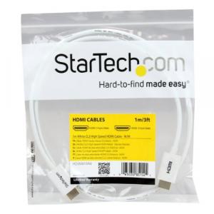 Startech UN4214 .com 1m (3 Ft) White Cl3 In-wall High Speed Hdmi Cable