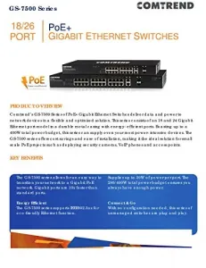 Comtrend GS-7518 18port 16port Poe+ Switch       Gigabit Ethernet 2 Co