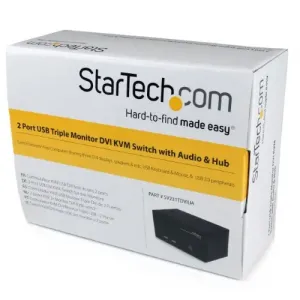 Startech SV231TDVIUA 2 Port Triple Monitor Dvi Usb Kvm Switch With Aud