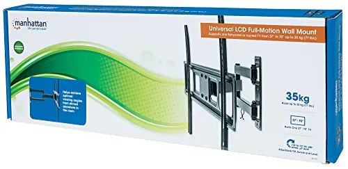 Manhattan 461337 Universal Lcd Full-motion Wall Mount, Holds One 37 To