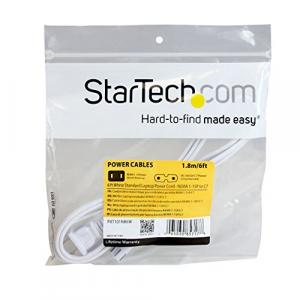 Startech VW2476 6 Ft White Laptop Power Cord - Nema 1-15p To C7 Connec