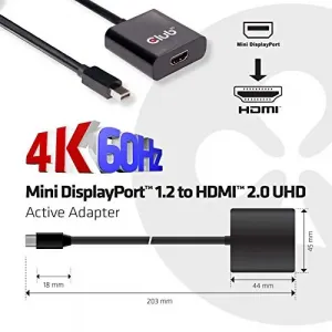 Club CAC2170 Mini Displayportâ„¢ 1.2 To Hdmiâ„¢ 2.0 Uhd Active