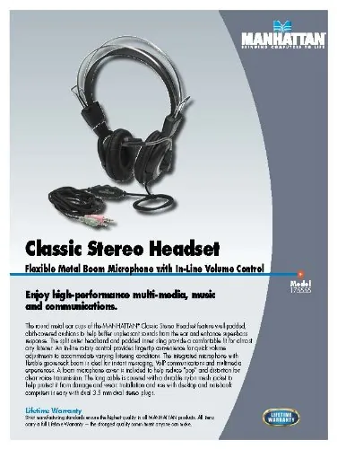 Manhattan 175555 Classic Stereo Headset